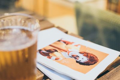 Close-up of drink on table