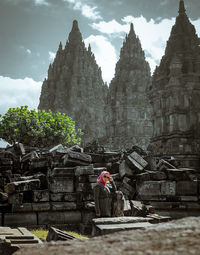 View of a temple with building in the background