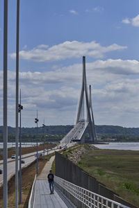 View of suspension bridge against sky