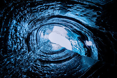 Close-up of water flowing in tunnel