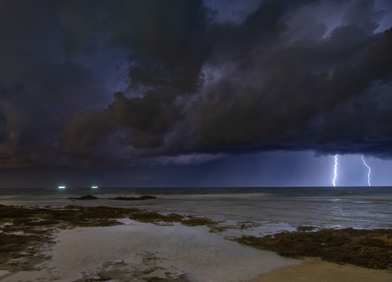 SCENIC VIEW OF SEA AGAINST STORM CLOUD