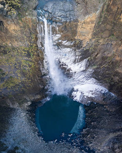 Scenic view of waterfall