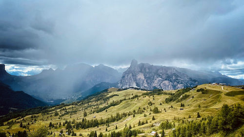 Scenic view of mountains against sky