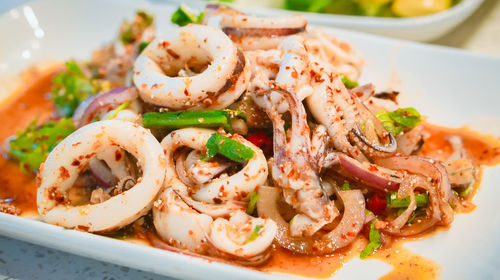 Thai food ,spicy squid