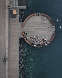 High angle view of bridge over river