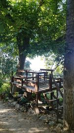 Empty bench in park