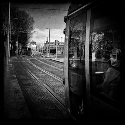 Railroad track against sky