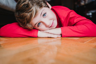 Portrait of beautiful kid boy at home. happy kid. christmas season