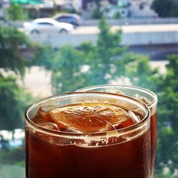 Close-up of drink on table