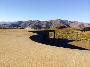 Scenic view of mountains against clear sky