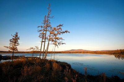 Scenic view of landscape against sky during sunset