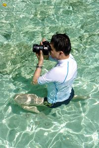 Swimming pool in sea