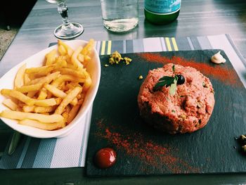 Close-up of served food