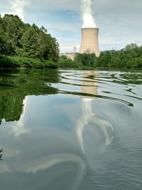 Reflection of trees in water