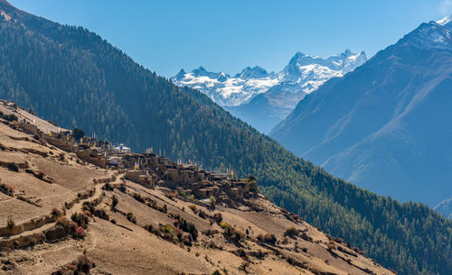 Scenic view of mountains against sky