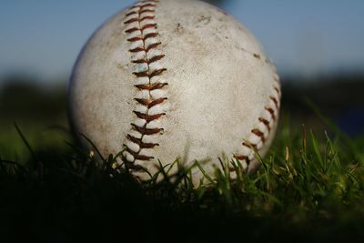 Close-up of ball on field