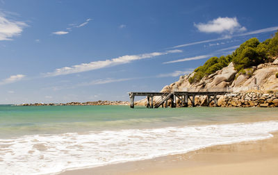 Scenic view of beach against sky