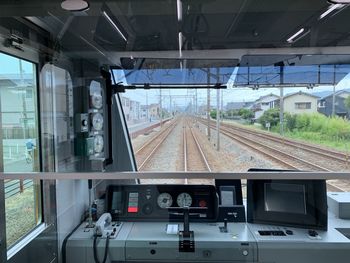 Train on railroad station platform