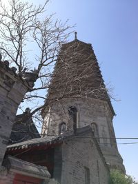 Low angle view of building against sky