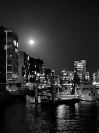 At the waterfront by moonlight