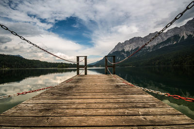 Footbridge over lake