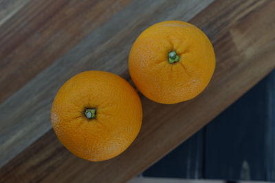 High angle view of orange on table