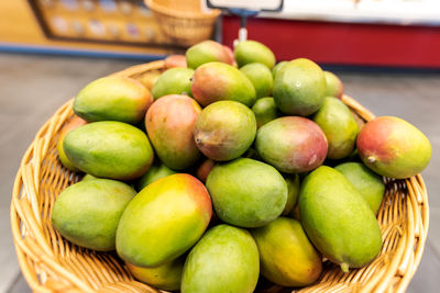 High angle view of apples in market