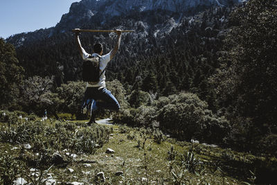 Man jumping in water