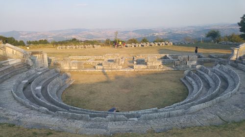 High angle view of old ruins