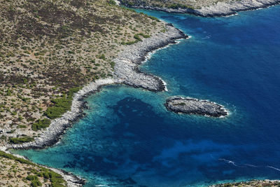 High angle view of sea shore