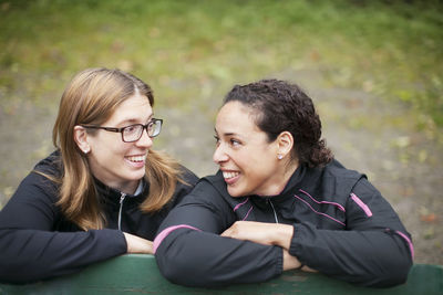 Smiling young women