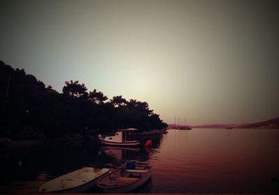 Scenic view of calm sea against clear sky