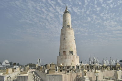 Low angle view of lighthouse against sky