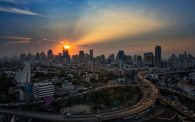 Cityscape at sunset