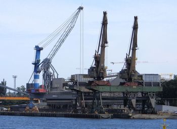 Cranes at harbor