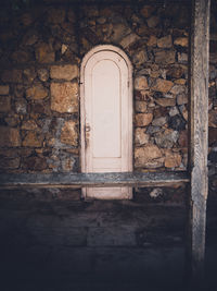 Closed door of old building