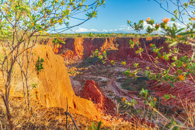 View of rock formations on landscape