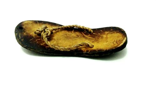 High angle view of bread against white background