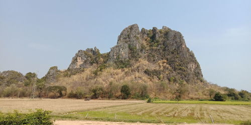 Scenic view of land against sky