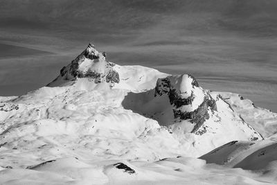 Swiss mountain covered by a snow blanket