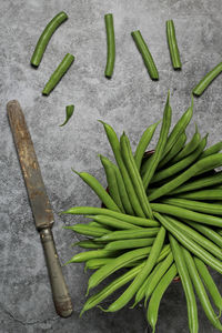 High angle view of vegetables on table