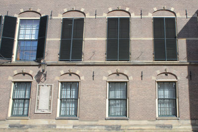 Low angle view of windows on building