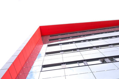 Low angle view of modern building against clear sky