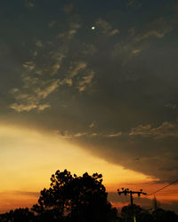 Low angle view of silhouette trees against sky during sunset