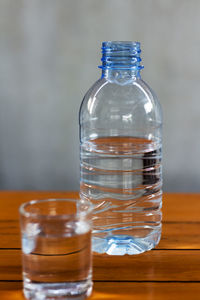 Close-up of water in glass on table