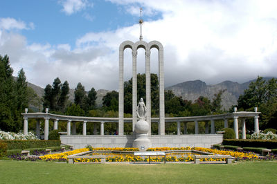 View of park against cloudy sky