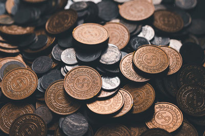 Close-up of coins