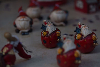 Close-up of christmas decoration on table