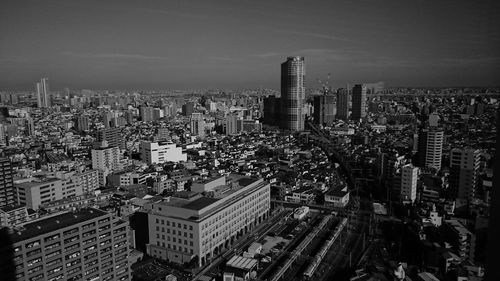 View of illuminated cityscape