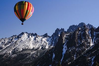 Ballooning high above mountain tops